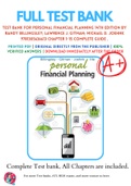 Test Bank For Personal Financial Planning 14th Edition By Randy Billingsley; Lawrence J. Gitman; Michael D. Joehnk 9781305636613 Chapter 1-15 Complete Guide .