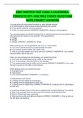DMV WRITTEN TEST CLASS C-CALIFORNIA-COMPLETE SET- MULTIPLE CHOICE QUESTIONS WITH CORRECT ANSWERS