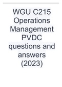 WGU C215 Operations Management PVDC questions and answers &lpar;2023&rpar;&period;