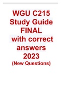WGU C215 Study Guide &ndash; FINAL with correct answers 2023 &lpar;New Questions&rpar;