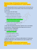 Pharmacology 125 Question And Answer 100%Correct/Verified Rated A+ Latest Update 2023