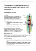 Samenvatting anatomie decentrale selectie geneeskunde 2023 hoofdstuk 1: the body