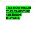 TEST BANK FOR LPN TO RN TRANSITIONS 4TH EDITION CLAYWELL&period;