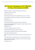 AP Human Geography Unit 6 Models  of Urban Development (WHS