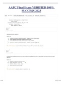 AAPC Final Exam VERIFIED 100&percnt; SUCCESS 2023