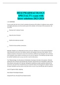 HESI PHARMACOLOGY  SPECIALTY exam-with latest solutions-2023-2024