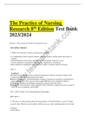The Practice of Nursing Research 8th Edition Test Bank 2023/2024