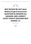 BEST REVIEW RN VATI Adult Medical Surgical Assessment QUESTIONS & ANSWERS ALL ANSWERS 100% CORRECT LATEST UPDATE 2023/2024 BEST GRADED  A+