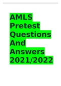 AMLS Pretest questions and answers (all correct] 2021/2022.