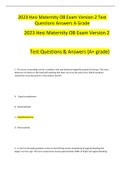 2023 Hesi Maternity OB Exam Version 2 Test Questions Answers A Grade