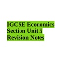 IGCSE Economics Section Unit 5 Revision Notes