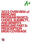 2022 OVERVIEW of MEDICARE PROGRAM BASICS: CHOICE, ELIGIBILTY, AND BENEFITS MEDICARE PART D: PRESCRIPTION DRUG COVERAGE