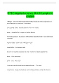 BTEC Applied science Unit 8 Lymphatic  system