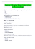 Chapter 10 &lpar;Vital Signs&rpar; Questions  & Terminology