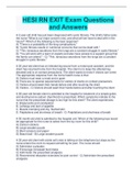 HESI RN EXIT Exam Questions  and Answers