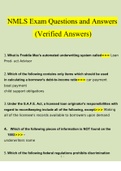 NMLS Exam Questions With Correct Answers 100% Verified