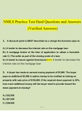 NMLS Practice Test Hard Questions 100 Questions With Correct Answers 100% Verified