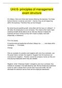 Unit 6- principles of management  exam structure