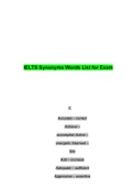 Stuvia-1091706-synonyms-words-list-for-ielts-exam Questions With Correct Answers 100% Verified