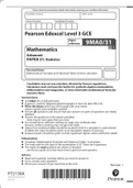 A-Level Edexcel Mathematics Statistics Paper 2022