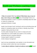 Health and Wellness coaching Exam.Questions With Correct Answers 100% Verified