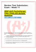 NRNP 6645 Psychotherapy FINAL EXAM with Multiple Modalities