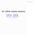 Unit 1 Notes - AP World History: Modern