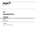 AS  MATHEMATICS  7356&sol;2  Paper 2  Mark scheme  June 2022
