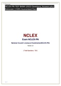 NCLEX-PN TEST BANK (2022) Questions, Answers plus Rationale | (100% Guaranteed Pass)