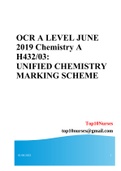 OCR A LEVEL JUNE 2019 Chemistry A H432/03: UNIFIED CHEMISTRY MARKING SCHEME