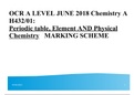 OCR A LEVEL JUNE 2018 Chemistry A H432/01: Periodic table, Element AND Physical Chemistry   MARKING SCHEME
