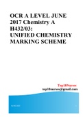 OCR A LEVEL JUNE 2017 Chemistry A H432/03: UNIFIED CHEMISTRY MARKING SCHEME
