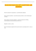 NCLEX-RN EXAM 2022 WITH QUESTIONS AND ANSWERS