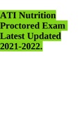 ATI Nutrition Proctored Exam Latest Updated 2021-2022.