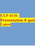 Presentation 8 quiz CLP 4110: Latest