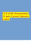 CLP 4110: Presentation 12 quiz Correct Answers Latest.