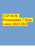 CLP 4110: Presentation 7 Quiz Latest 2022/2023