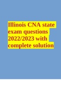 Illinois CNA state exam questions 2022/2023 with complete solution