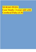 NUR343 PEDS Case Study: 3-year-old with Cerebral Palsy (CP)