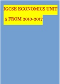 IGCSE ECONOMICS UNIT  5 FROM 2010-2017