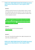 NURS 6531 MIDTERM EXAM TEST BANK Questions and Answers Best Rated A+ New Update 2022-2023