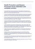 Health Promotion and Disease Prevention Exam 2022&sol;2023 with complete solution
