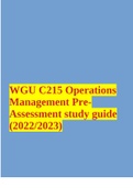 WGU C215 Operations Management PreAssessment study guide (2022/2023)