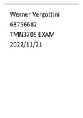 TMN 3705 Exam paper answers