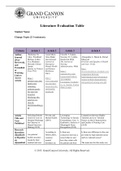 Literature Evaluation Table