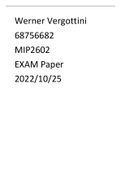 MIP2602 Exam paper answers