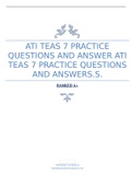 ATI TEAS 7 PRACTICE  QUESTIONS AND ANSWERS.
