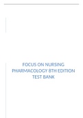 Focus on Nursing Pharmacology 8th Edition Karch Test Bank.latest update 2023