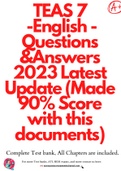 TEAS 7 -English - Questions&Answers 2023 Latest Update (Made 90% Score with this documents)