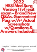 2022 HESI Med Surg Version 1 (v1) exit exam – Brand New Q&As! Guaranteed Pass w/A+ Actual Screenshots w/Questions & Answers Included!!!